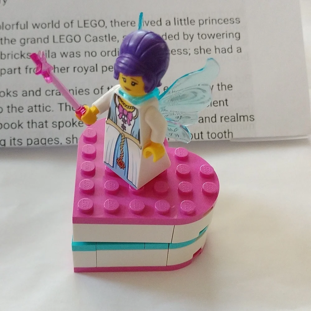 Princess Lila the Lego Tooth Fairy with Heart Shaped Box + Origin Story